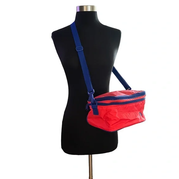 Vintage Igloo lunch bag convertible backpack crossbody insulated red blue - Picture 14 of 16